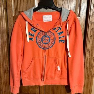Aeropostale Orange Zip Up Hoodie - Small